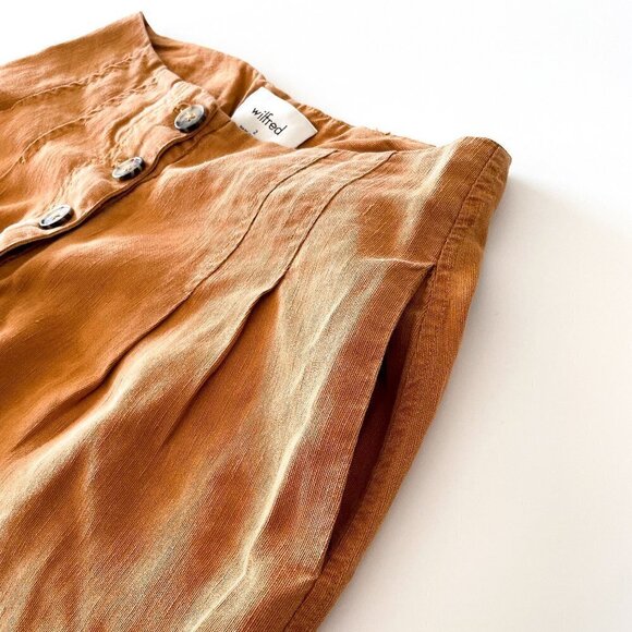 Wilfred High Rise Linen-blend Wide Leg Cropped Pant - Picture 10 of 12